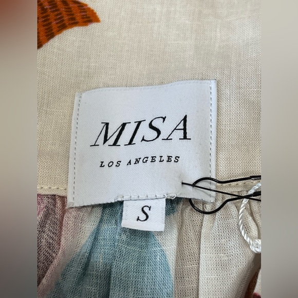 MISA Los Angeles Alina Top Limor Maxi Skirt Floral Linen Blend Sz S NWT - Picture 10 of 10